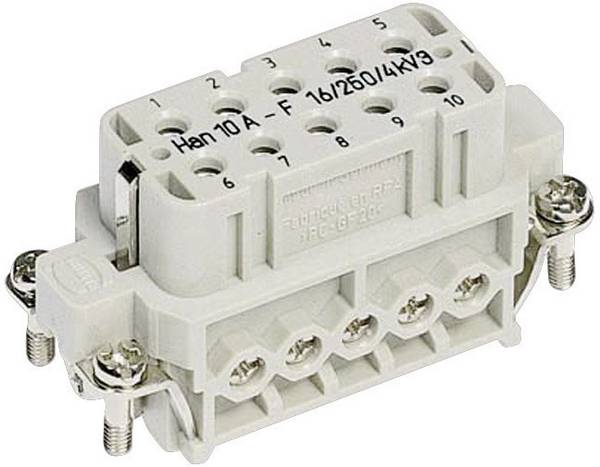 HARTING Han® 10A-F-s 09200102812 konektorová vložka, zásuvka, seria Han® A, 1 ks