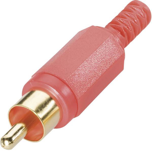 TRU COMPONENTS TC-2518004 cinch konektor zástrčka, rovná Pólů: 2 červená 100 ks