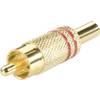 Cinch konektor zástrčka, rovná BKL Electronic 0101003/R, pinov 2, červená, 1 ks