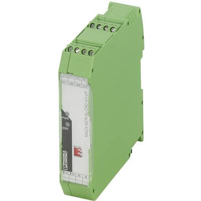 Zelený elektronický modul se šroubovými svorkami a popisem 'PL1', 'ERR', 'PWR', určený pro průmyslové řídicí aplikace.