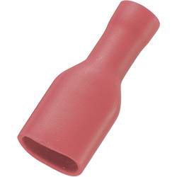 Faston zásuvka TRU COMPONENTS 737698 6.35 mm x 0.8 mm, 180 °, plná izolace, červená, 50 ks