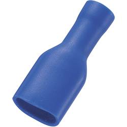 Faston zásuvka TRU COMPONENTS 737840 6.35 mm x 0.8 mm, 180 °, plná izolace, modrá, 50 ks
