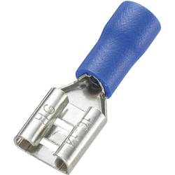 Faston zásuvka TRU COMPONENTS 745194 6.4 mm x 0.8 mm, 180 °, částečná izolace, modrá, 100 ks