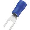 Vidlicové kabelové očko SV2-3.7S, 1,5 mm² - 2,5 mm², M3,5, 100 ks, modrá