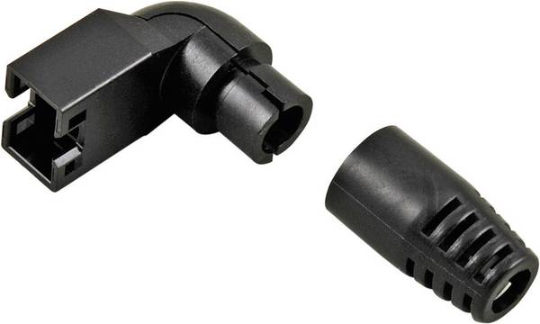 Hirose Electronic RJ45-KS90UD, RJ45 konektor, ochranná průchodka proti zlomu, počet pólů: 8P8C, černá, 1 ks