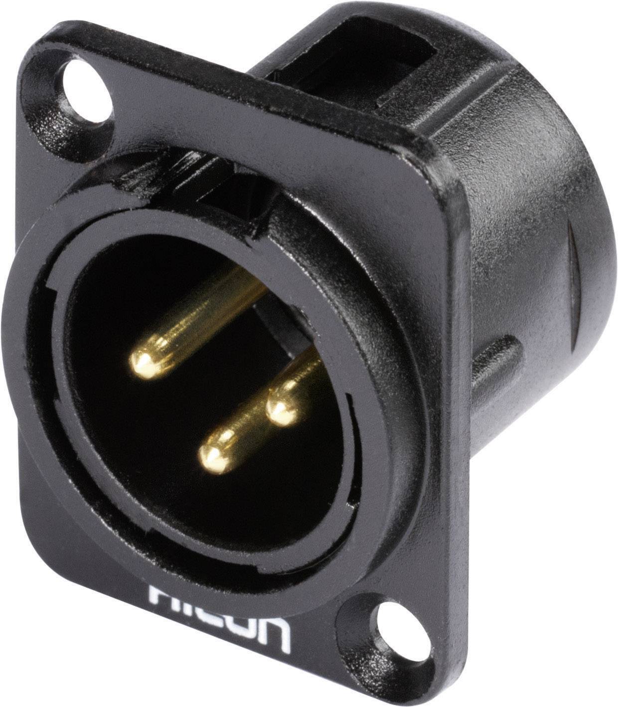 Hicon HI-X3DM-G XLR konektor přírubová zástrčka, rovná Pólů: 3 černá 1 ks