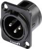 Hicon HI-X3DM-M XLR konektor přírubová zástrčka, rovná Pólů: 3 černá 1 ks
