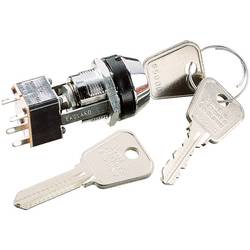 Kľúčový spínač Lorlin MSL-8602B MSL-8602B, 250 V/AC, 4 A, 2x zap/vyp, 1 x 90 °, 1 ks