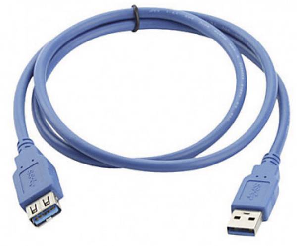 Manhattan USB kabel USB 3.2 Gen1 USB-A zástrčka, USB-A zásuvka 2.00 m modrá pozlacené kontakty, UL certifikace 322379-CG