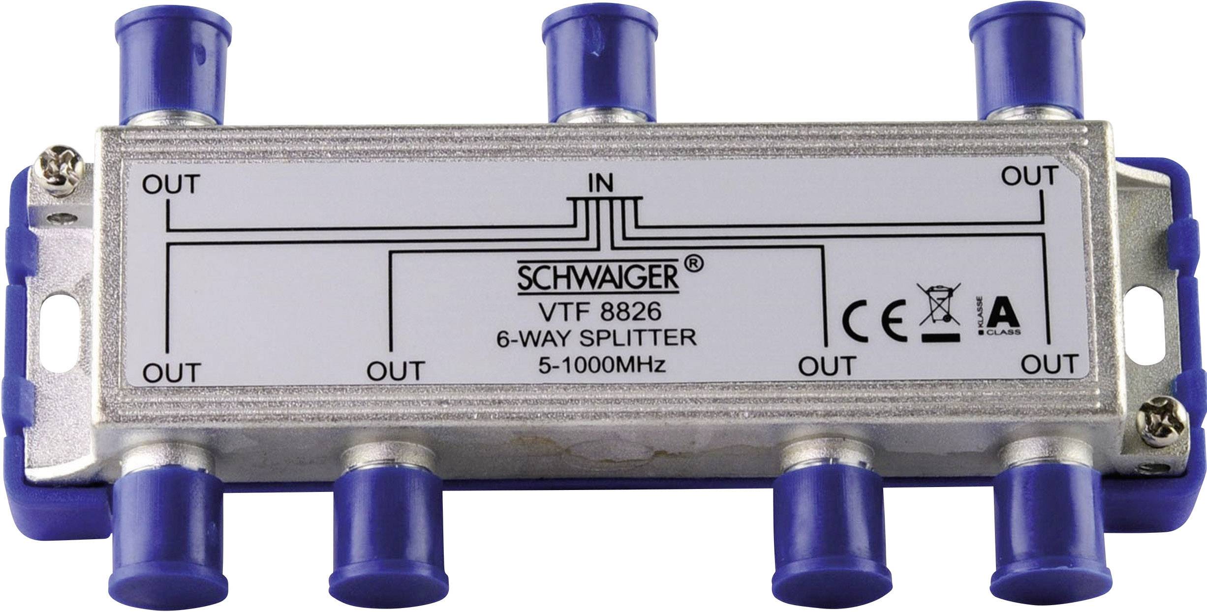 Schwaiger VTF8826 TV kabelový rozbočovač šestinásobný 5 - 1000 MHz