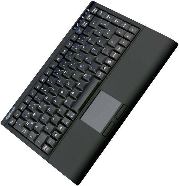 Keysonic ACK-540U+ USB klávesnice německá, QWERTZ černá integrovaný touchpad, tlačítka myši