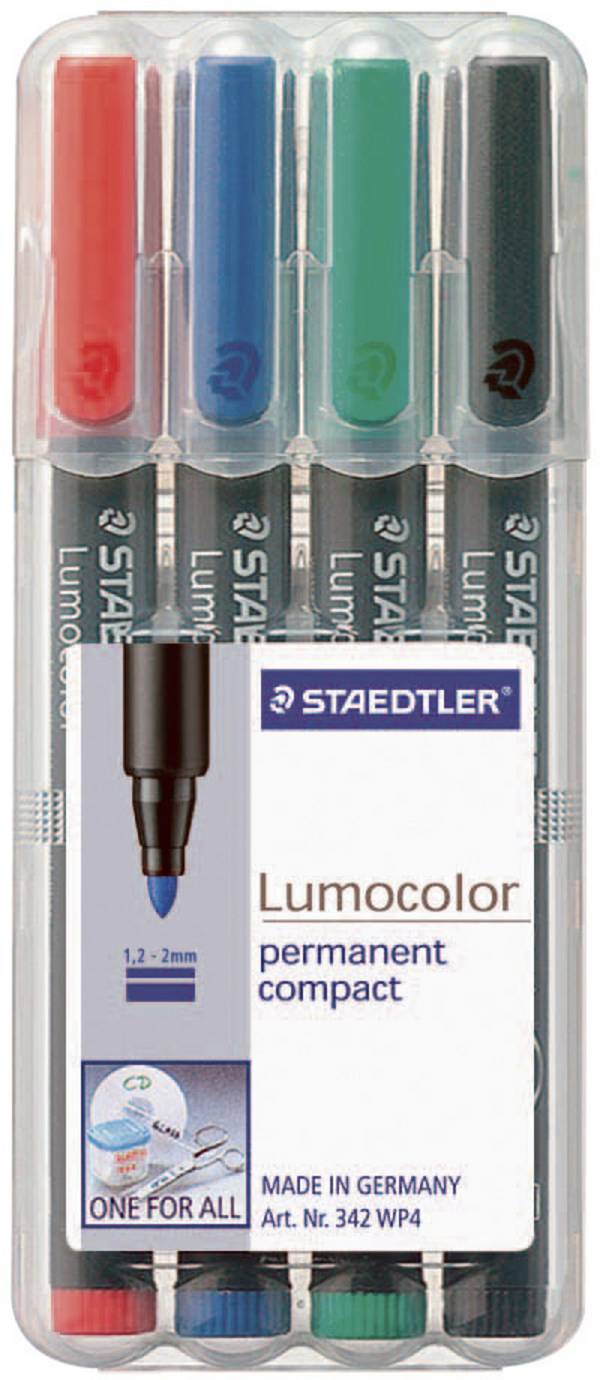 Staedtler Lumocolor permanent compact DRY SAFE 318-9WP4HZ permanentní popisovač  černá Vodotěsné: Ano