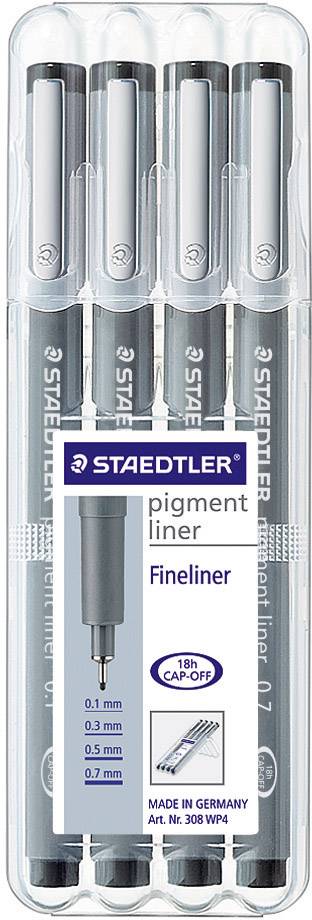 Staedtler 308 WP4 308 WP4 popisovač černá 0.1 mm, 0.3 mm, 0.5 mm, 0.7 mm 4 ks