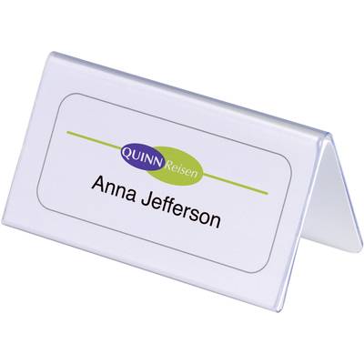 Jmenovka s nápisem 'Anna Jefferson', pod ním logo společnosti 'QUINN Reisen' na bílém pozadí.