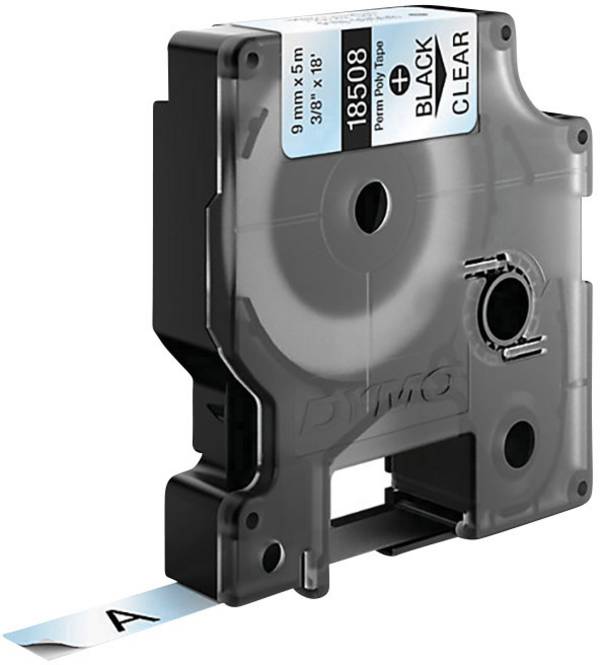 etikety DYMO IND RHINO S0718160 polyester Barva pásky: transparentní Barva písma:černá 9 mm 5.5 m