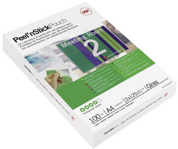 GBC laminovací folie A4 125 micron lesklý samolepicí 100 ks