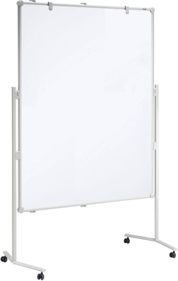 Maul moderační tabule  (š x v) 120 cm x 150 cm bílá tabule bílá včetně odkládací misky, včetně držáku bloku, včetně koleček, oboustranně použitelné, popisovatelné, magnetické, nástěnka 6381982