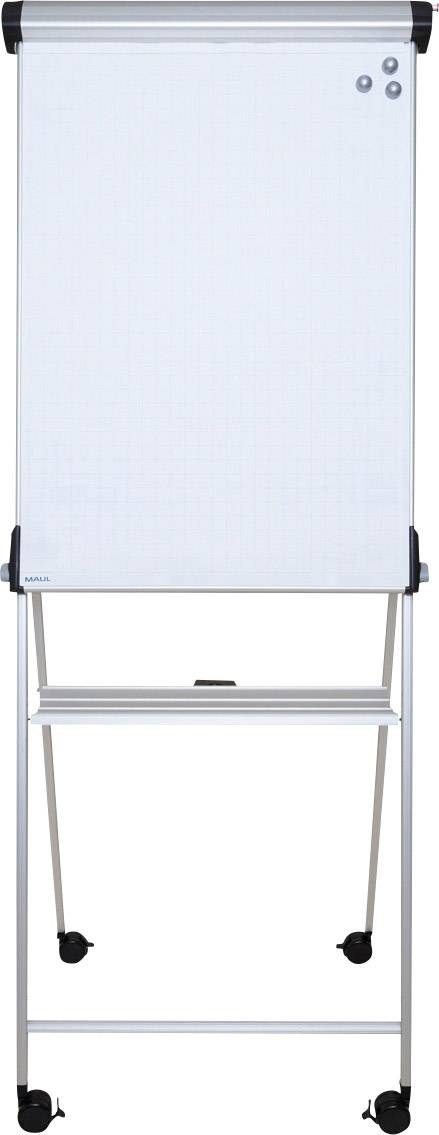 Prázdný flipchart na pojízdném stojanu. Je připraven pro prezentace nebo poznámky.