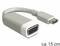 Bílý adaptérový kabel s USB zástrčkou a VGA zásuvkou, délka přibližně 15 cm.