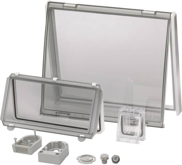 Fibox L 02 3730660 kontrolní okénko průhledné víko, s panty (d x š) 60 mm x 77 mm polykarbonát čirá 1 ks