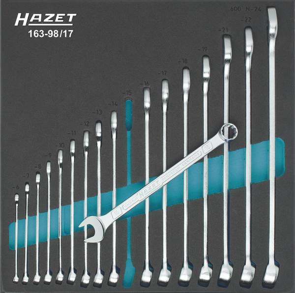 Hazet 163-98/17  sada očkoplochých klíčů 17dílná Délka klíče (cm) (jen pro nadpis) 6 - 24 mm