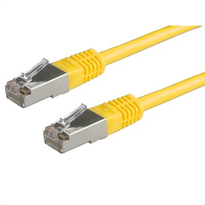 Roline 21.15.0352 RJ45 síťové kabely, propojovací kabely CAT 5e S/FTP 3.00 m žlutá dvoužilový stíněný, pozlacené kontakt