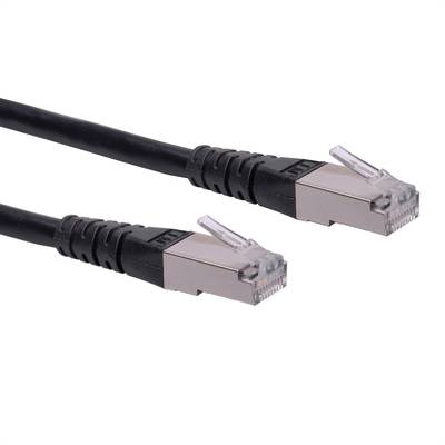 Roline 21.15.1355 RJ45 síťové kabely, propojovací kabely CAT 6 S/FTP 3.00 m černá dvoužilový stíněný 1 ks