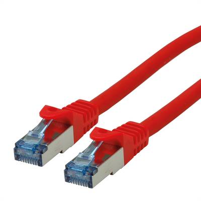 Roline 21.15.2815 RJ45 síťové kabely, propojovací kabely CAT 6A S/FTP 5.00 m červená (jasná) dvoužilový stíněný, bez hal