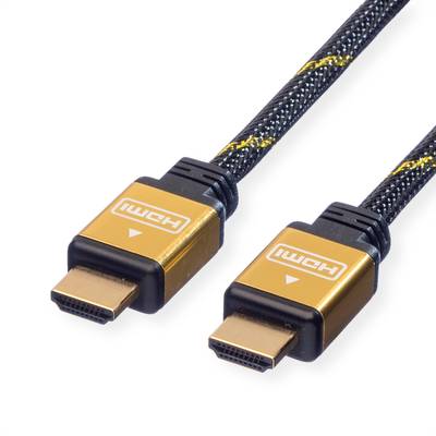 Roline HDMI kabel Zástrčka HDMI-A, Zástrčka HDMI-A 1.00 m vícebarevná 11.04.5501 4K UHD, dvoužilový stíněný, pozlacené k