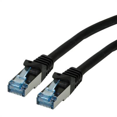 Roline 21.15.2851 RJ45 síťové kabely, propojovací kabely CAT 6A S/FTP 1.00 m černá dvoužilový stíněný, bez halogenů, sam