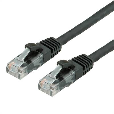 Value 21.99.1465 RJ45 síťové kabely, propojovací kabely CAT 6A U/UTP 5.00 m černá nestíněný 1 ks