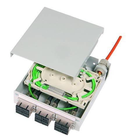 Telegärtner TELEGÄRTNER TS-Verteiler 6xLC-D Spleißka Skleněná vlákna šedá-1