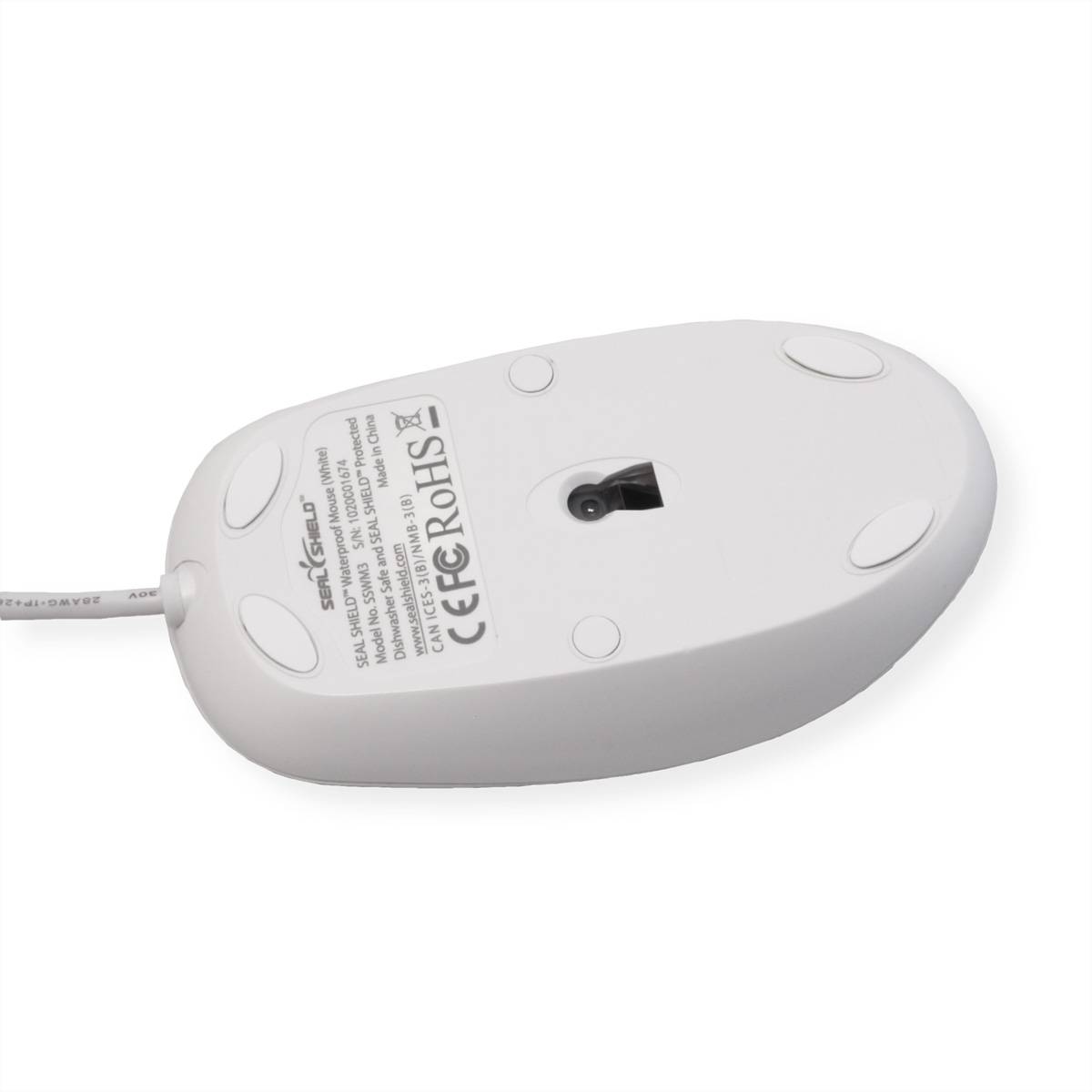 Sealshield SEAL SHIELD Scroll Wheel Mouse white SSW optická myš, přenos USB, 5 tlačítko, 800 dpi, bílá-2