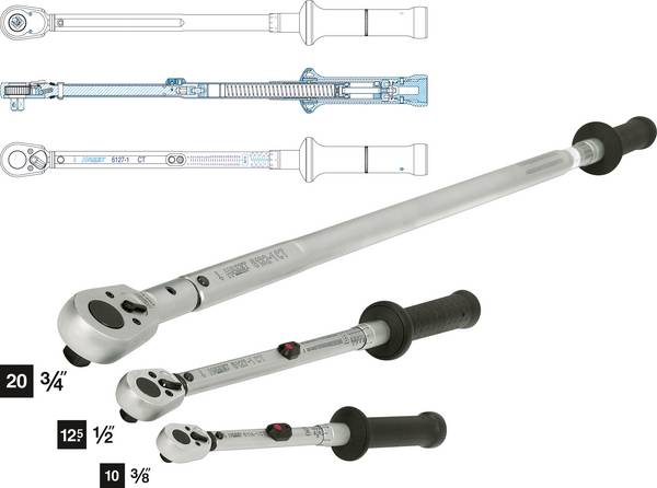 Hazet 6115-1CT 6115-1CT momentový klíč  s přepínací ráčnou 3/8" (10 mm) 27.1 - 135.6 Nm