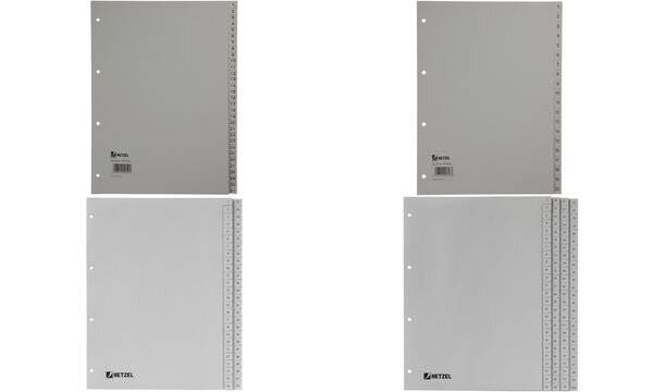 Leitz Hetzel DIN A4 1-100 Polypropylen grau číselný rejstřík DIN A4 polypropylen 721311-2