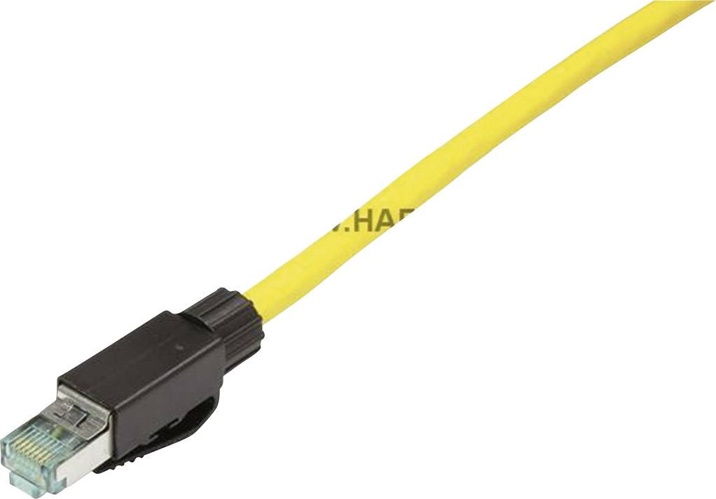 Žluté ethernetové síťové kabely s černou koncovkou na bílém pozadí, které symbolizují síťové připojení nebo přístup k internetu.