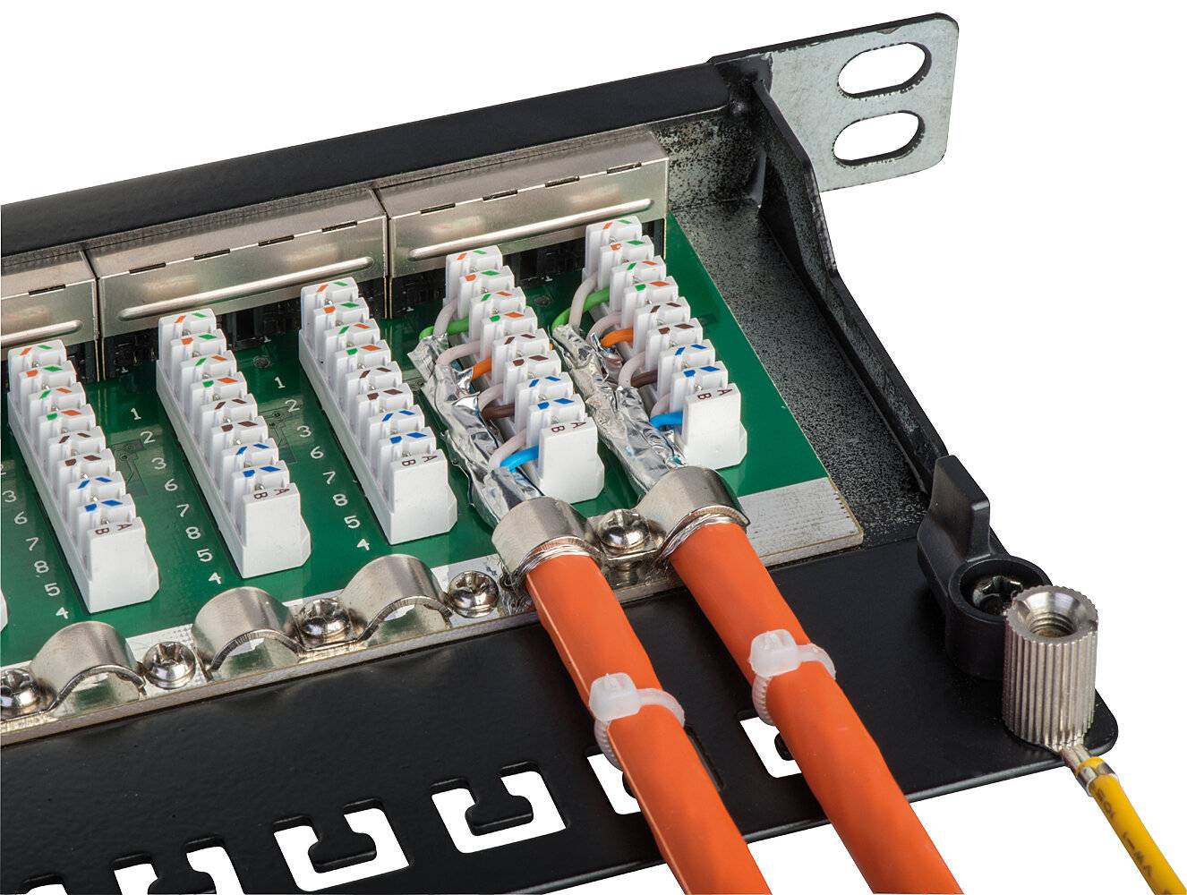 LINDY Lindy Patch Panel 24 porte STP Cat6A 1/2U - nero Telaio 24 portů síťový patch panel 483 mm (19") CAT 6A 0.5 U více-1