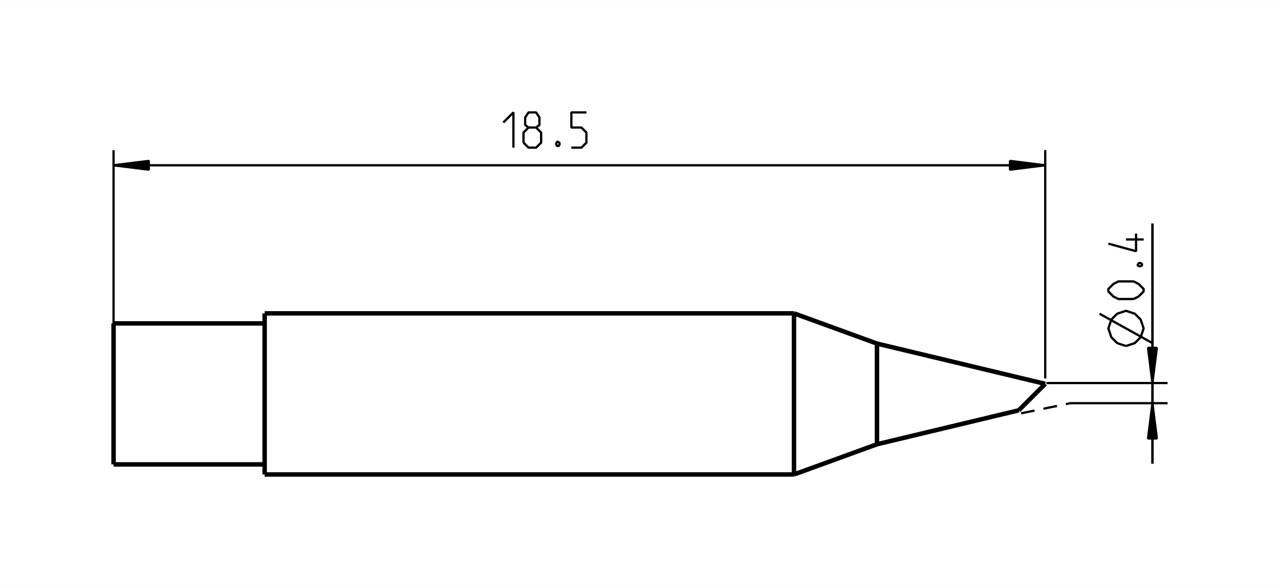 Weller RTM 004 B MS pájecí hrot zkosený Velikost hrotů 0.4 mm Délka hrotů 18.5 mm Obsah 1 ks