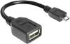 Delock USB kabel USB 2.0 USB Micro-B zástrčka, USB-A zásuvka 0.15 m černá s funkcí OTG 83293