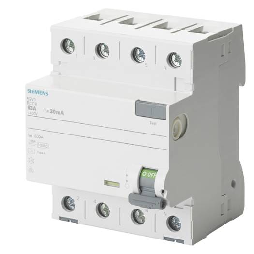 Siemens 5SV3344-6 Siemens Dig.Industr. proudový chránič  A 4pólový 40 A 0.03 A 400 V