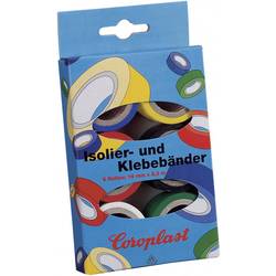 PVC tape set Coroplast 28839 28839, (d x š) 3 m x 19 mm, akryl, modrá, žltá, červená, čierna, biela, zelená, 6 ks