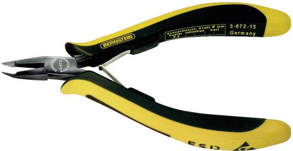 BERNSTEIN Tools for Electronics EUROline-Conductive 3-672-15 ESD štípací kleště zahnuté s fazetou  130 mm