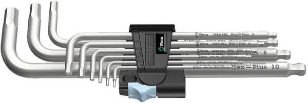 Wera 3950 PKL/9 inbus sada klíčů 1.5 mm, 2 mm, 2.5 mm, 3 mm, 4 mm, 5 mm, 6 mm, 8 mm, 10 mm   9dílná