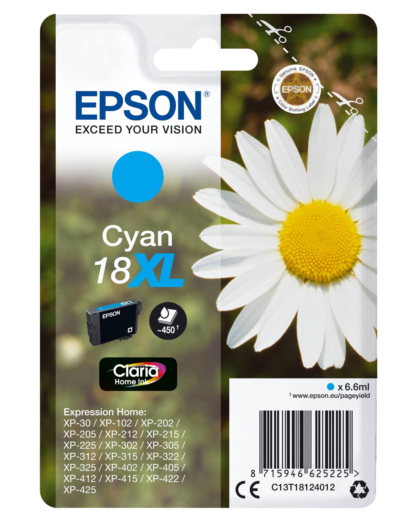 Epson Ink 18XL originál azurová C13T18124012-3