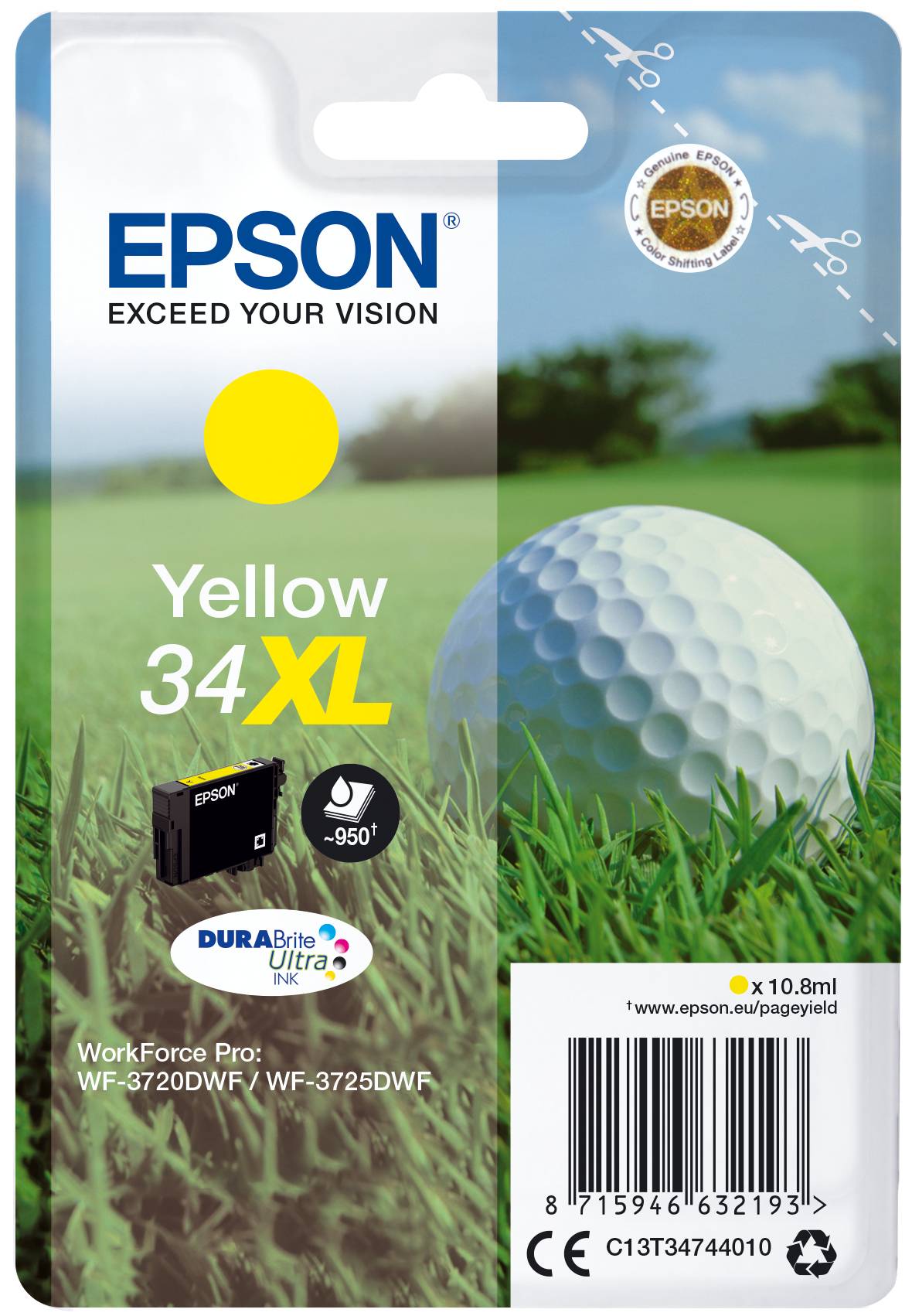 Epson Ink 34XL originál žlutá C 13 T 34744010-4