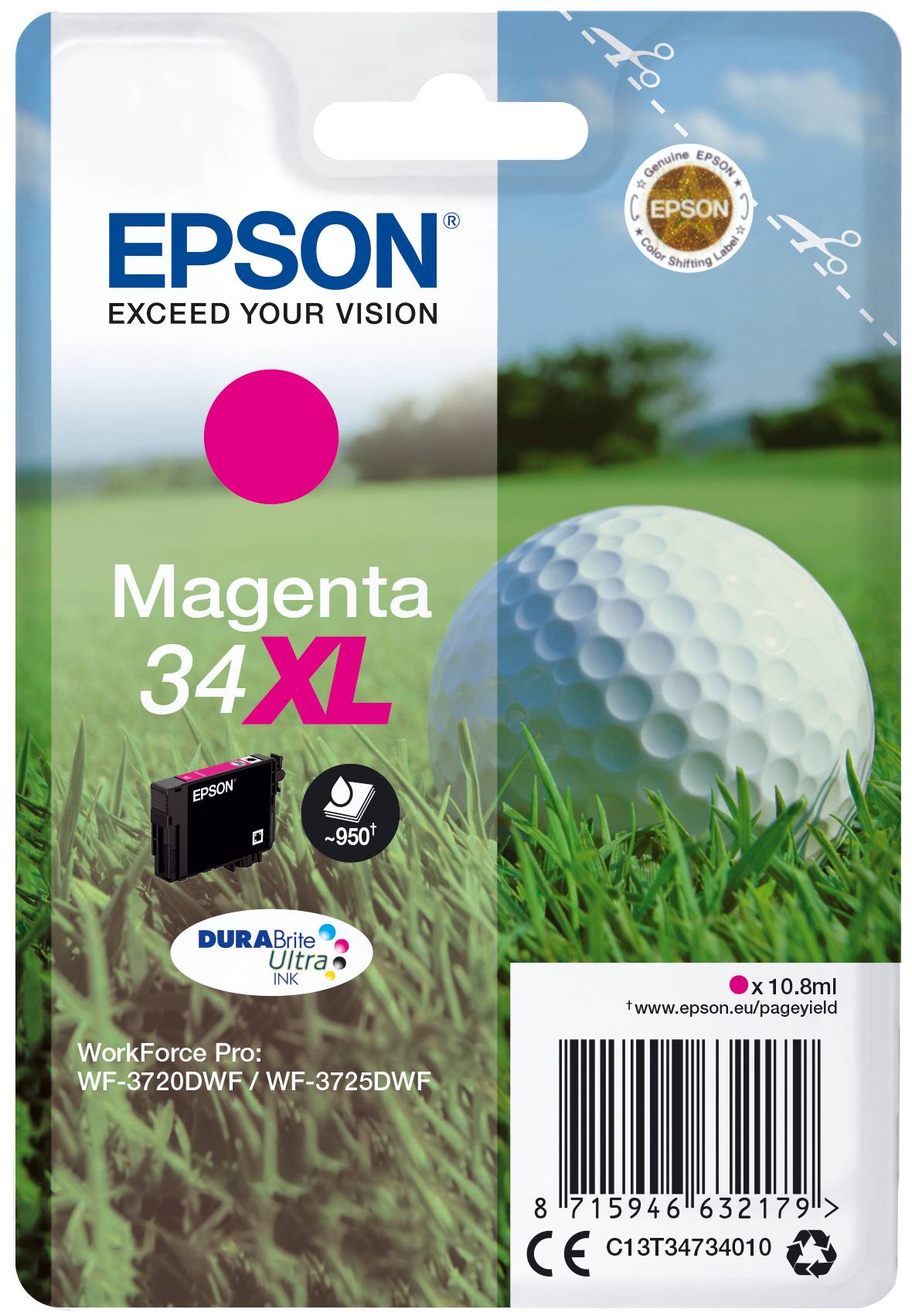 Epson Ink 34XL originál purppurová C 13 T 34734010-3