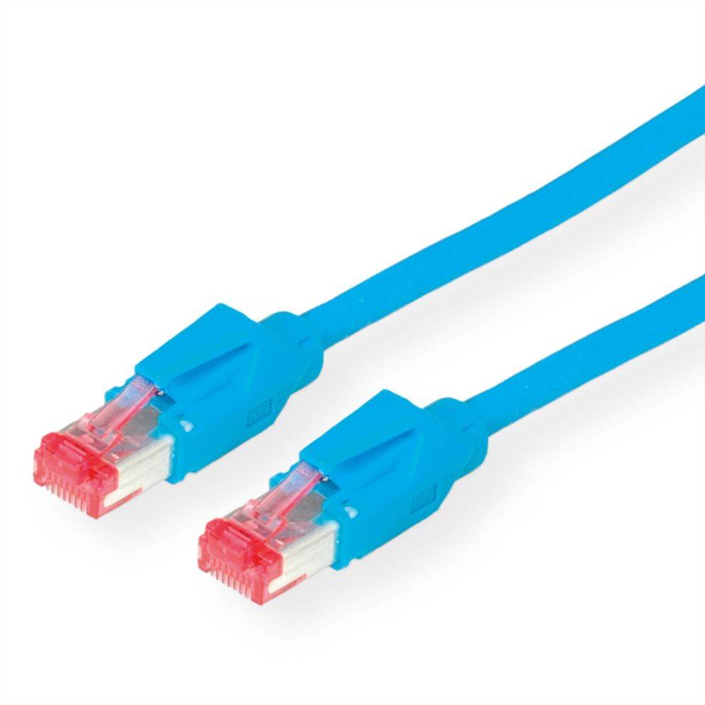 Secomp 21.08.9204 RJ45 síťové kabely, propojovací kabely CAT 6 S/FTP 0.50 m modrá dvoužilový stíněný, bez halogenů, samo-2
