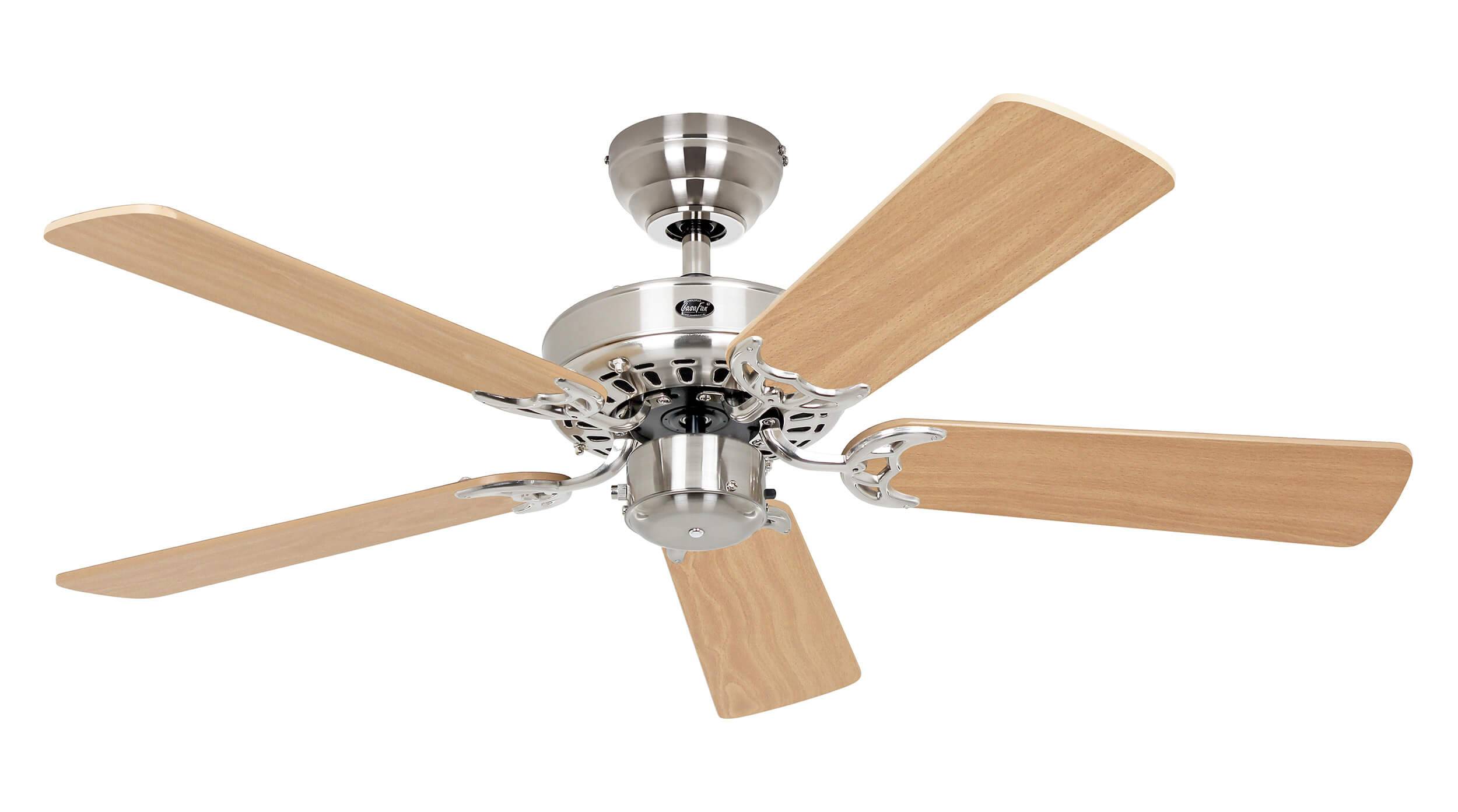 CasaFan Classic Royal 103 BN stropní ventilátor 48 W (Ø x v) 103 cm x 230 mm chrom (kartáčovaný) možná vestavba světla, -1