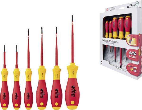 Wiha VDE-Torx-Schraubendreher 1000V 6-tlg. T8-T25 SoftFin.-slimFix sada šroubováků, TORX, 6dílná, 36558