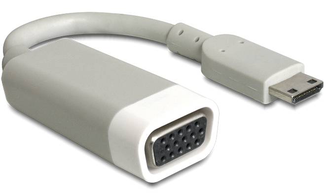 Delock 65471 HDMI / VGA adaptér [1x mini HDMI zástrčka C - 1x VGA zásuvka] bílá 15.00 cm-1